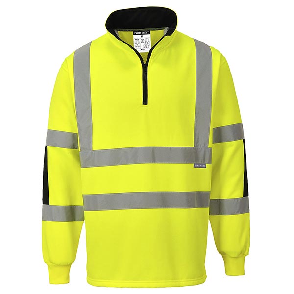 Portwest Class 3 Rugby 1/4 Zip Shirt quarter zip, 14 zip, qtr zip