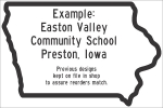 IPID100: SCHOOL NAME IN SHAPE OF IOWA 18X12