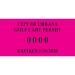 GOLF CART, ATV, UTV PERMITS - FIPID301-4X2CRF