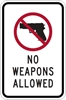 IPIH401: NO WEAPONS ALLOWED SIGN 12X18 