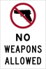 IPIH401: NO WEAPONS ALLOWED DECAL 4X6 