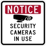 IPIH600: NOTICE SECURITY CAMERAS IN USE SIGN 18X18