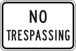 IPIP504: NO TRESPASSING 18X12 