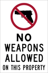 ISI72: NO WEAPONS ALLOW ON THIS PROPERTY DECAL 4X6