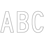 2" C Series Letters Upper Case Cut-Out White
