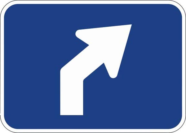 M5-2PR: ADV TURN ARROW 45 DEG RIGHT 30X21 