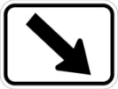 M6-2APR: BICYCLE RTE ARROW 45 DOWN RIGHT 12X9 