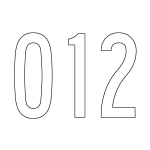 5" B Series Numbers Cut-Out White