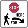 R1-5BR: STOP HERE TO PEDESTRIANS RIGHT 36X36 