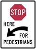 R1-5CL: STOP HERE TO PEDESTRIANS LEFT 36X48 