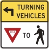 R10-15L: TURNING VEH YIELD TO PEDS LT  30X30 