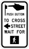 R10-3A: PED PUSH BTN W/ ARROW 9X15 