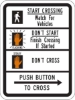 R10-3B: PED PUSH BTN W/ ARROW 9X12 