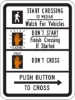 R10-3D: PED PUSH BTN TO MEDIAN W/ ARROW 9X12 