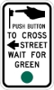 R10-4A: PED PUSH BTN W/ LEFT ARW 9X15 