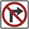 R3-1: NO RIGHT TURN SYMBOL 36X36 