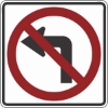 R3-2: NO LEFT TURN SYMBOL 36X36 