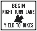 R4-4: BEGIN R/TURN LN YIELD TO BIKES 36X30 