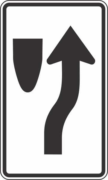 R4-7C: NARROW KEEP RIGHT SYMBOL 18X30 