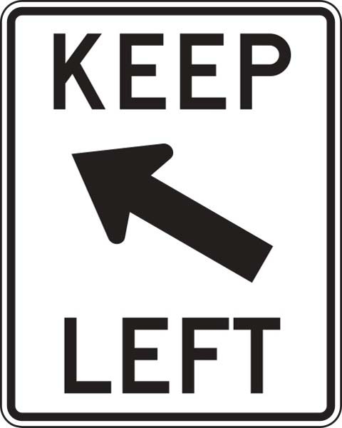 R4-8B: KEEP RIGHT W/ DIAGONAL ARW UP 24X30 