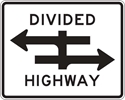 R6-3: DIVIDED HWY CROSSING 4 WAY 30X24 
