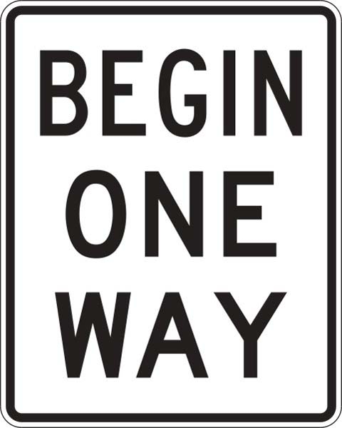 R6-6: BEGIN ONE WAY 24X30 