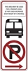 R7-107A: NO PARKING BUS STOP SYMBOL W/ LOGO & ARW 12X30 