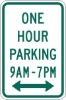 R7-5: (#) HOUR PARKING (TIMES) 12X18 