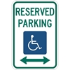 R7-8: RESERVED PARKING DISABLE SYM DOUBLE ARROW 12X18 