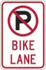 R7-9A: NO PARKING SYMBOL BIKE LANE 12X18 