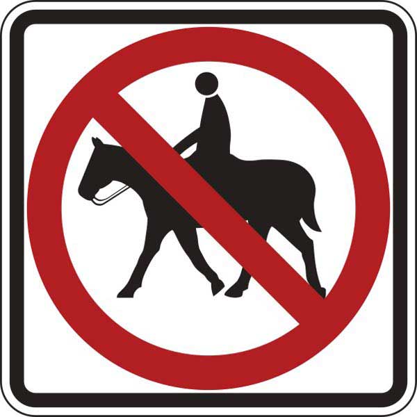 R9-14: NO EQUESTRIAN SYMBOL 24X24 