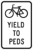 R9-6: BICYCLE SYMBOL W/ YIELD TO PEDS 12X18 