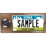 License Plate Plaque with Clock, Large