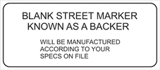 Street Marker Backer - Blank 