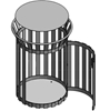 Round Trash Receptacle with Cover 