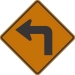 W1-1L: LEFT TURN SYMBOL 30X30 - FW1-1L-30X30