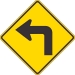 W1-1L: LEFT TURN SYMBOL 48X48 - FW1-1L-48X48