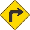 W1-1R: RIGHT TURN SYMBOL 18X18 