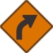 W1-2R: RIGHT CURVE SYMBOL 48x48 - FW1-2R-48X48