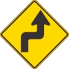 W1-3R: RIGHT REVERSE TURN SYMBOL 18X18 