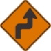 W1-3R: RIGHT REVERSE TURN SYMBOL 48X48 - FW1-3R-48X48