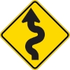 W1-5L: LEFT WINDING ROAD SYMBOL 36X36 