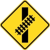 W10-12R: SKEWED CROSSING SYMBOL RIGHT 18X18 