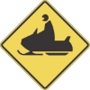 W11-6: SNOWMOBILE CROSSING SYMBOL 48X48 
