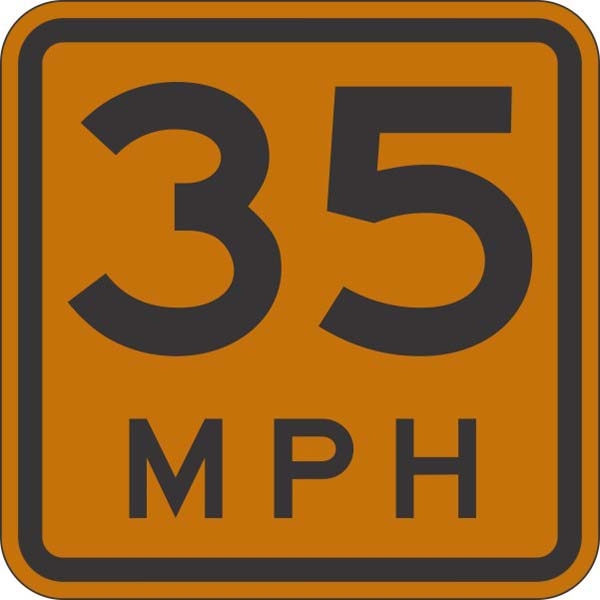 W13-1P: ADVISORY SPEED (#) MPH 18X18 