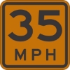 W13-1P: ADVISORY SPEED (#) MPH 18X18 