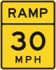 W13-3: ADVISORY RAMP SPEED (#) MPH 24X30 