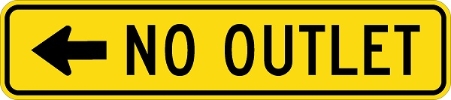 W14-2AL: NO OUTLET W/ ARROW LEFT 36X9 