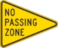 W14-3: NO PASSING ZONE (30X40X40 LOW VOLUME ROADS) 