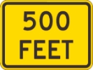 W16-2P: (#) FEET 18X12 